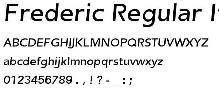 Frederic Regular Italic font